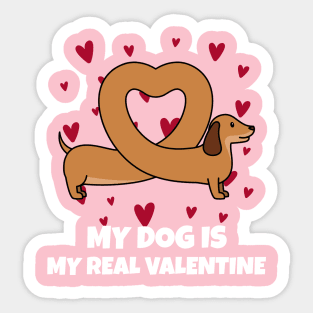 My Dog Is My Real Valentine Sticker